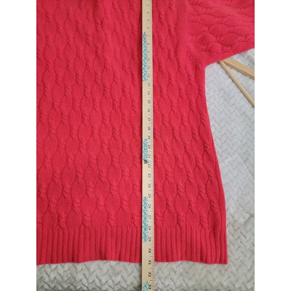 Vtg Express Tricot Y2K Wool Angora Long Cable Turtleneck Sweater Oversized M - Picture 11 of 14